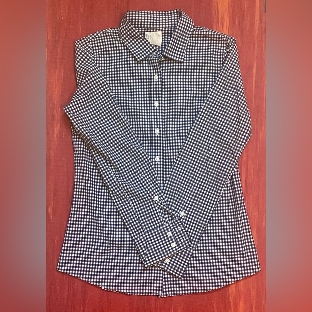 J.Crew Perfect Shirt in Navy Gingham